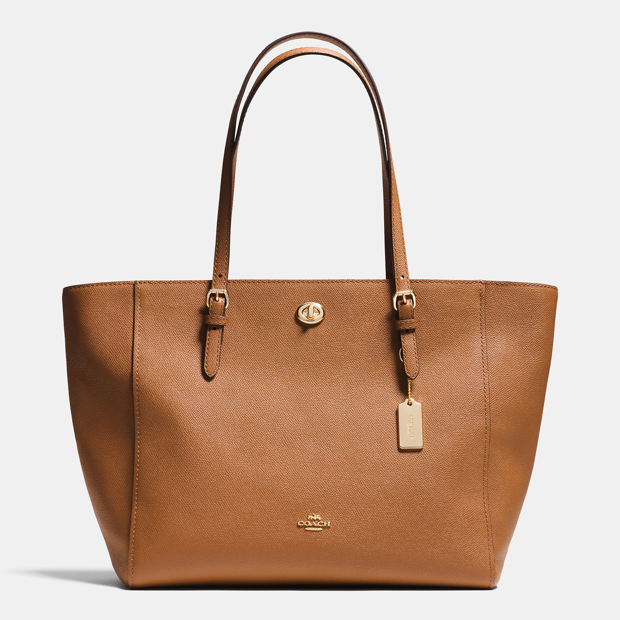Good Quality Coach Turnlock Tote In Crossgrain Leather  Good Quality Coach Turnlock Tote In Crossgrain Leather